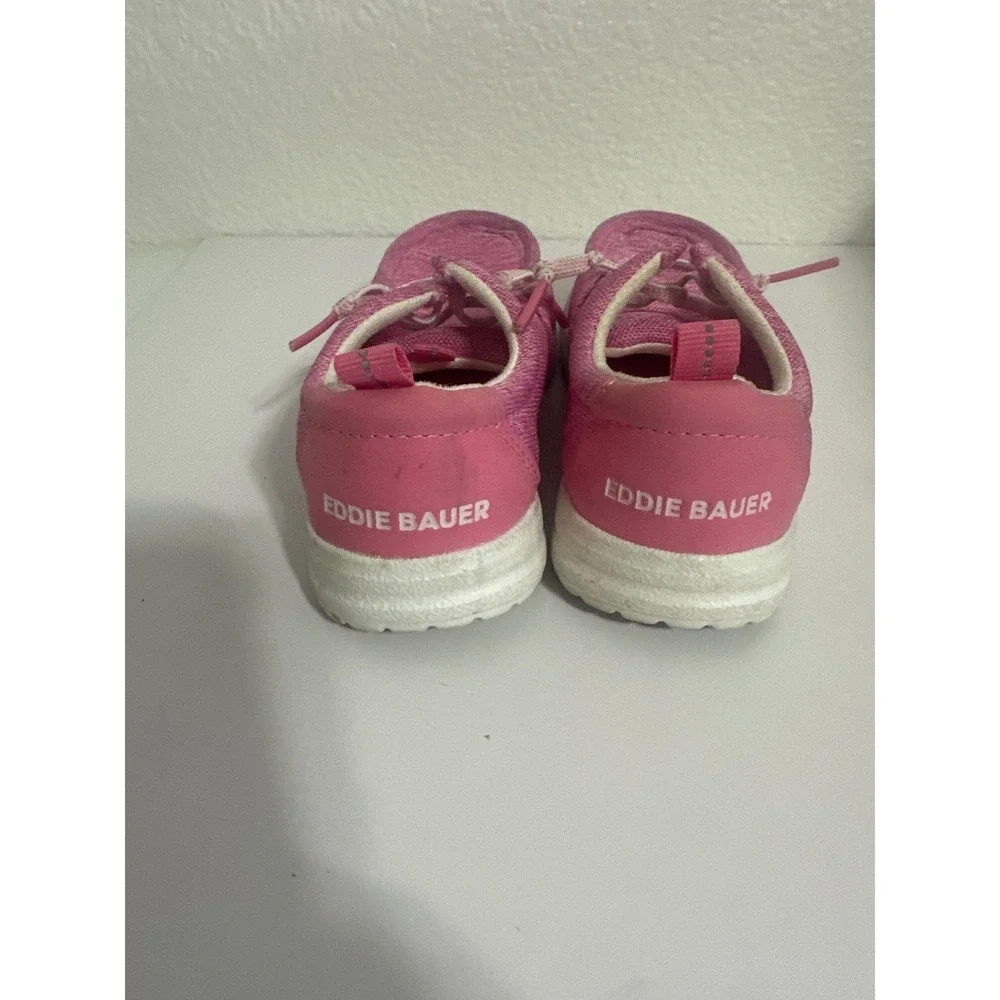 Eddie Bauer Roslyn Kids Pink Fabric Moc Toe Slip On Sneakers Size 12